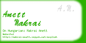 anett makrai business card